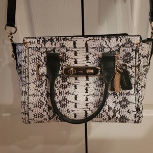 Coach Swagger 27 Black & White purse